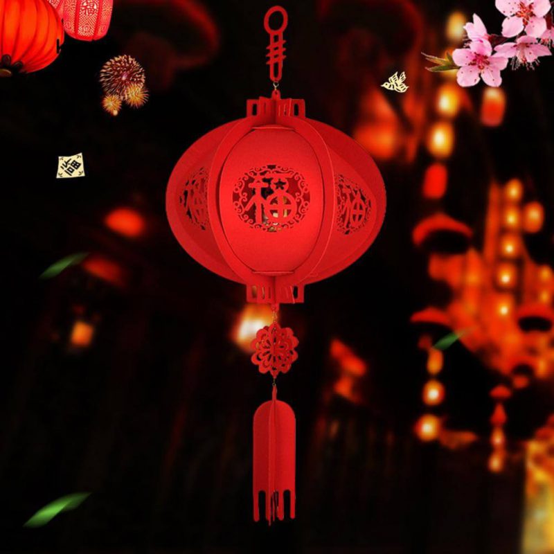 Mẫu đèn lồng đèn mùa xuân không dệt phong cách Trung Hoa